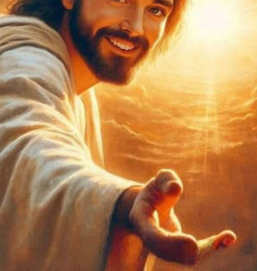 Jesus Christmas Card Design with Gold Accents